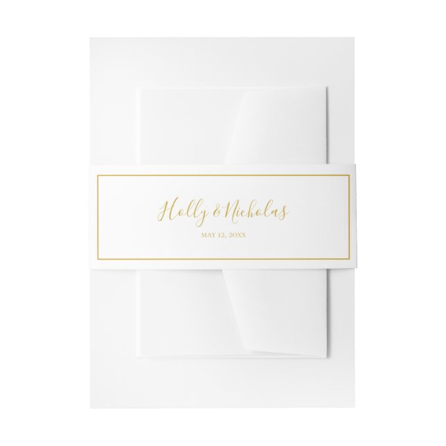 Einfache Elegante Weihnachten | Weiße Hochzeit Einladungsbanderole (Vorderseite Beispiel)