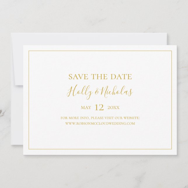 Einfache Elegante Weihnachten | Weißes Horizontal Save The Date (Vorderseite)