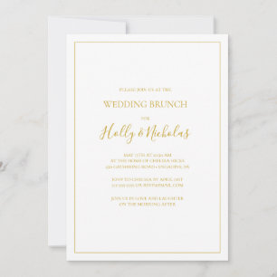 Einfache Elegante Weihnachten   White Wedding Brun Einladung