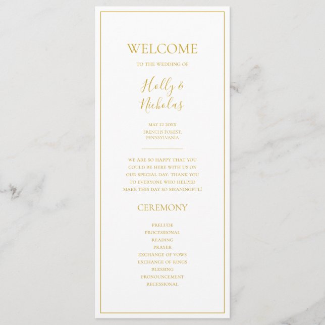 Einfache Elegante Weihnachten | White Wedding Prog Programm (Vorderseite)