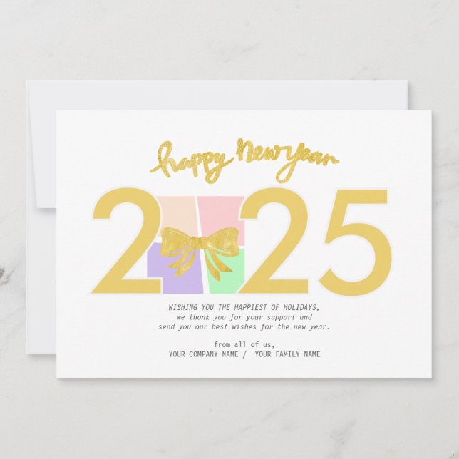 Einfache Elegante Weihnachts-Geschenkboxen Bow Feiertagskarte (Vorderseite)