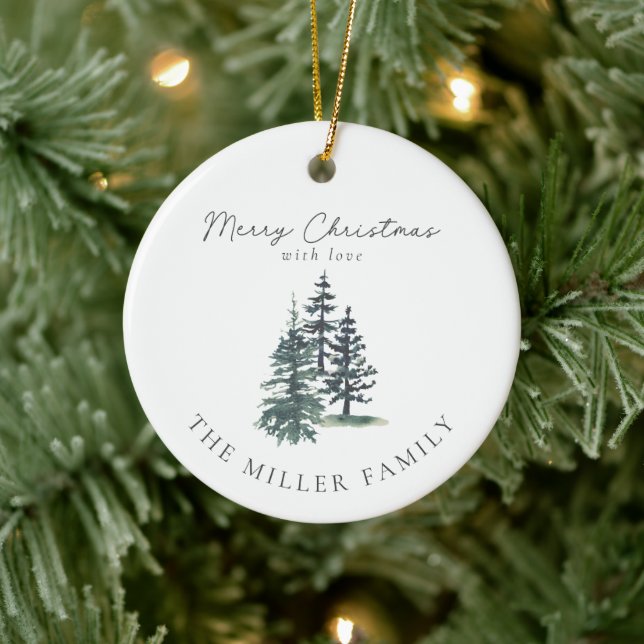 Einfache Elegante Weihnachtsbaum | Kiefernbaum Keramik Ornament (Baum)