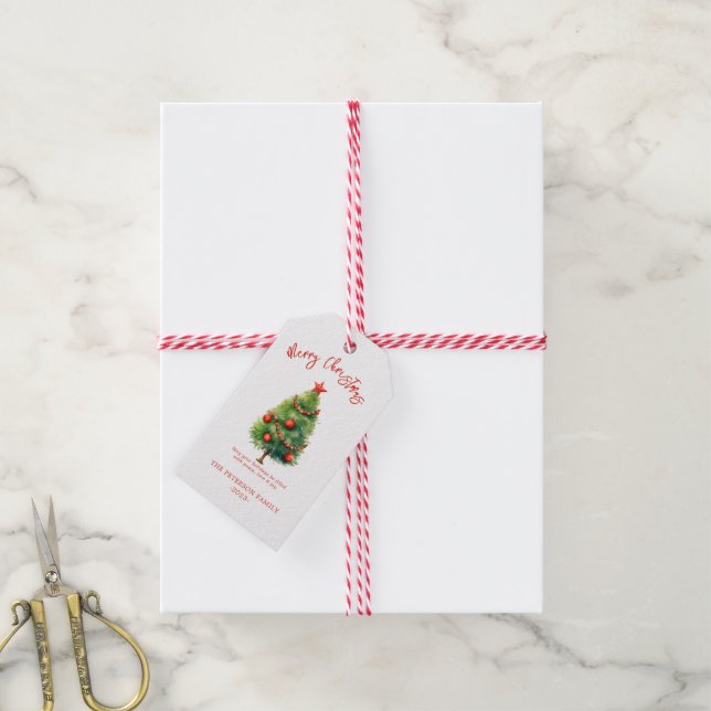 Einfache Elegante Weihnachtsbaume Geschenkanhänger (Mit Garn)