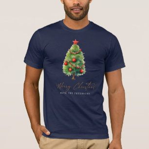 Einfache Elegante Weihnachtsbaume   Navy Blue T-Shirt