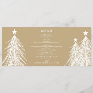 Einfache elegante Weihnachtsbaumen auf Gold Menükarte