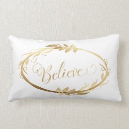 Einfache Elegante Weihnachtsfeier Glaube Gold Weiß Lendenkissen
