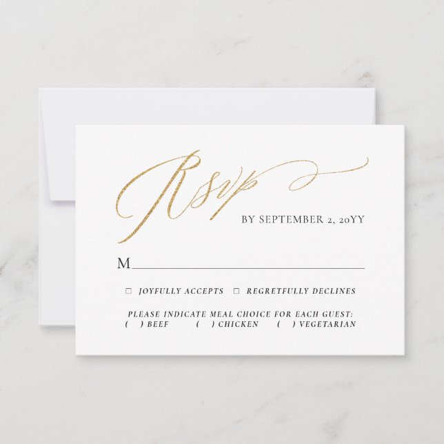 Einfache, elegante Weihnachtsfeier RSVP Karte (Vorderseite)