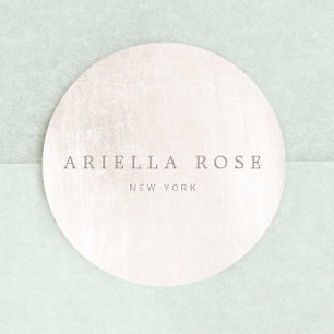 Einfache, elegante, weiß gebürstete Marmorplatte B Runder Aufkleber