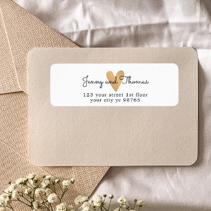 Einfache elegante weiße falsche Gold-Herz-Hochzeit
