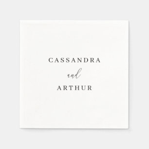 Einfache elegante weiße klassische Hochzeit Serviette
