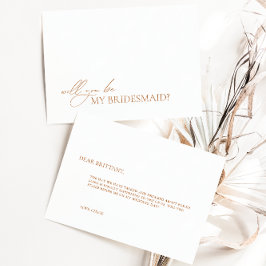 Einfache elegante White Bridesmaid Vorschlagskarte Einladung