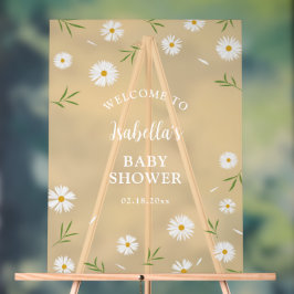 Einfache elegante White Daisies Baby Dusche Empfan Acrylschild