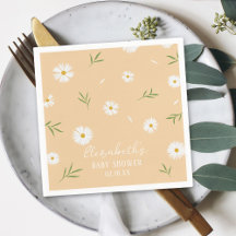 Einfache elegante White Daisies Baby Dusche