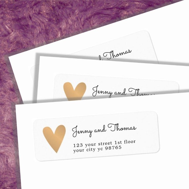 Einfache Elegante White Imitats Hochzeit Gold Herz (Von Creator hochgeladen)