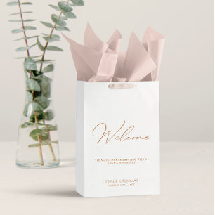 Einfache, elegante White Wedding Herzlichen Dank Mittlere Geschenktüte