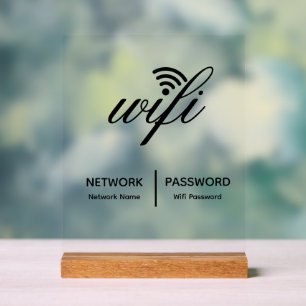 Einfache Elegante WiFi-Netzwerkkennwortinformation Acrylschild
