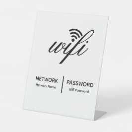 Einfache Elegante WiFi-Netzwerkkennwortinformation Sockelschild