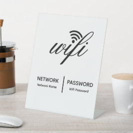 Einfache Elegante WiFi-Netzwerkkennwortinformation Sockelschild