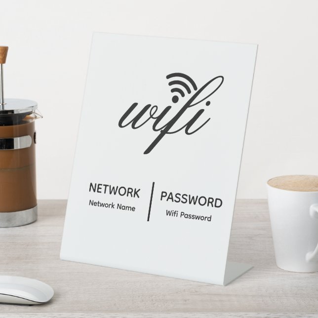 Einfache Elegante WiFi-Netzwerkkennwortinformation Sockelschild (In SItu)