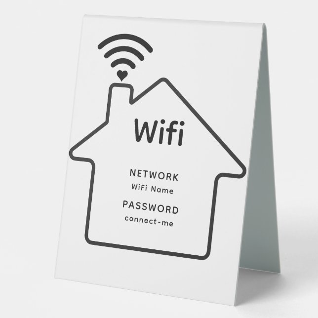 Einfache Elegante WiFi-Netzwerkkennwortinformation Tischaufsteller (Vorderseite)