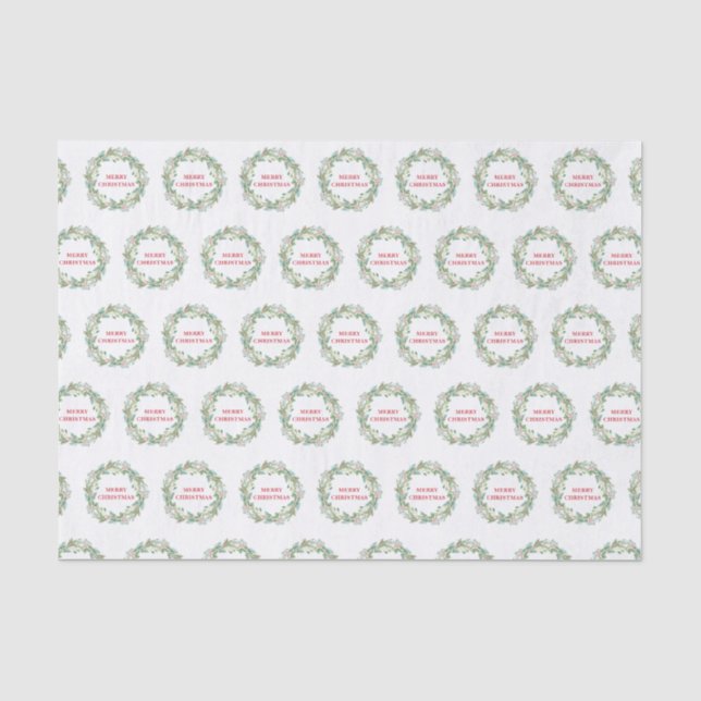Einfache Elegante Wreath Moderne Weihnachten Seidenpapier (Vorderseite)