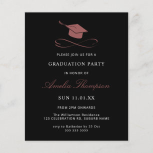 Einfache Eleganter Rosa und Schwarzer Abschluss Flyer