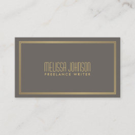Einfache Eleganz Art Deco Grau/Imitats Gold Visitenkarte