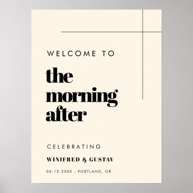 Einfache Eleganz & Chic Der Morgen nach dem Empfan Poster (Vorne)