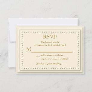 Einfache Eleganz Cream RSVP Karte