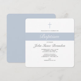 Einfache Eleganz der Taufe - Jungen Einladung