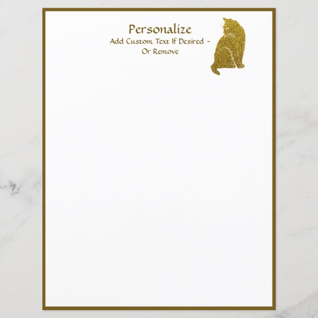 Einfache Eleganz des Goldenen Glitzer Cat Feline (Vorderseite)