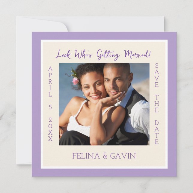Einfache Eleganz! Flache Save-the-Date-Karte (Vorderseite)