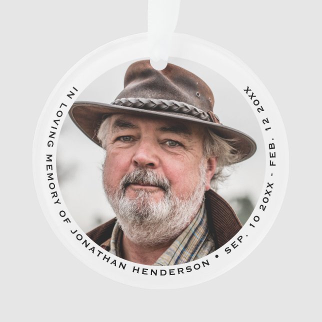 Einfache Eleganz im Foto der Erinnerung Ornament (Vorderseite)