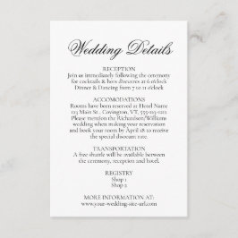 Einfache Eleganz Schwarz und Weiß für Hochzeiten Begleitkarte