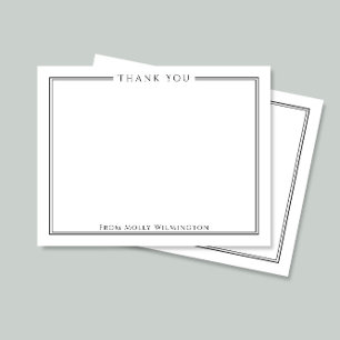 Einfache Eleganz Schwarz & Weiß Dankeskartenbrief Dankeskarte