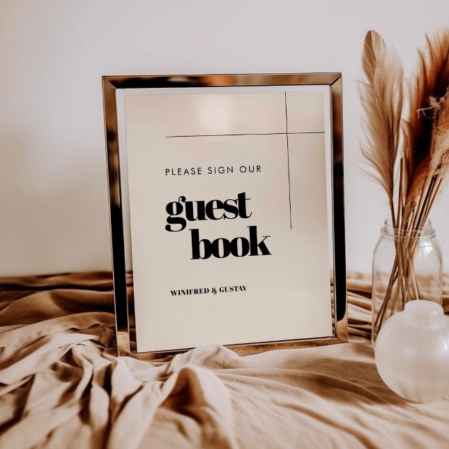 Einfache Eleganz Unterschreiben Sie unser Gästebuc Poster (Von Creator hochgeladen)