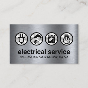 Einfache elektrische Silver Icons Electric Visitenkarte