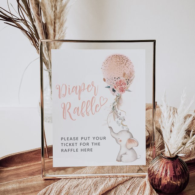 Einfache Elephant & Balloon Baby Showcard Geschenk Poster (Von Creator hochgeladen)