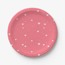 Einfache Elephant & Red Heart Balloon Baby Dusche Pappteller