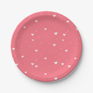 Einfache Elephant & Red Heart Balloon Baby Dusche Pappteller