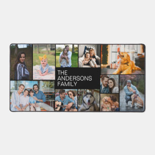 Einfache Elf Familie Foto Collage Desk Mat Schreibtischunterlage
