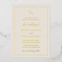 Einfache Elfenbeinmongram-Hochzeit