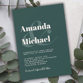 Einfache Emerald Green Moderne Minimalistische Hoc Einladung