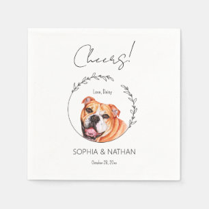 Einfache englische Bulldog-Hochzeitcocktail Serviette