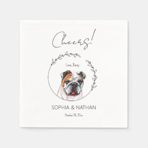 Einfache englische Bulldog-Hochzeitcocktail Serviette