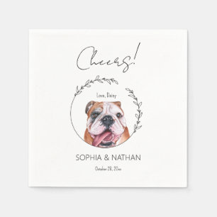 Einfache englische Bulldog-Hochzeitcocktail Serviette