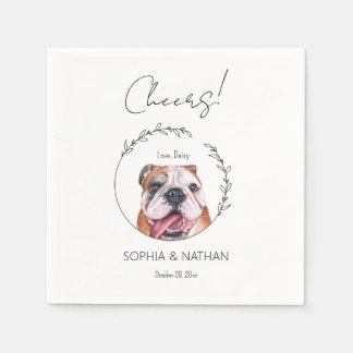 Einfache englische Bulldog-Hochzeitcocktail Serviette