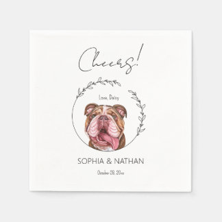 Einfache englische Bulldog-Hochzeitcocktail Serviette