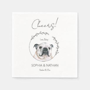 Einfache englische Bulldog-Hochzeitcocktail Serviette