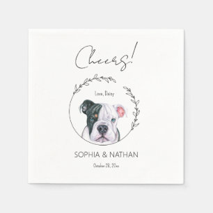 Einfache englische Bulldog-Hochzeitcocktail Serviette